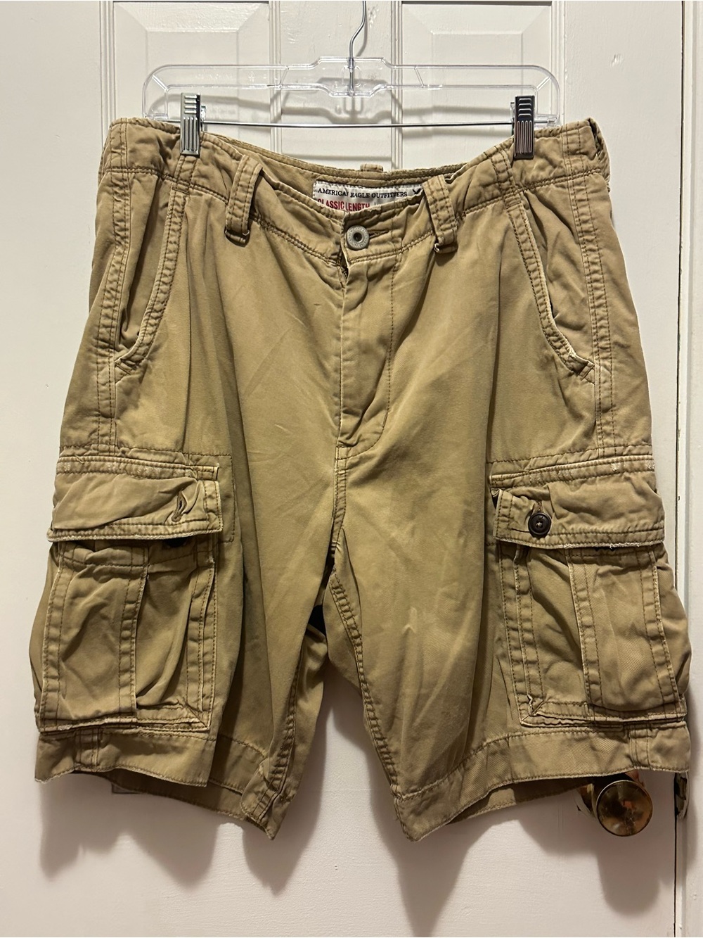 American Eagle Men's Cargo Shorts in Khaki - Casual Utility Style